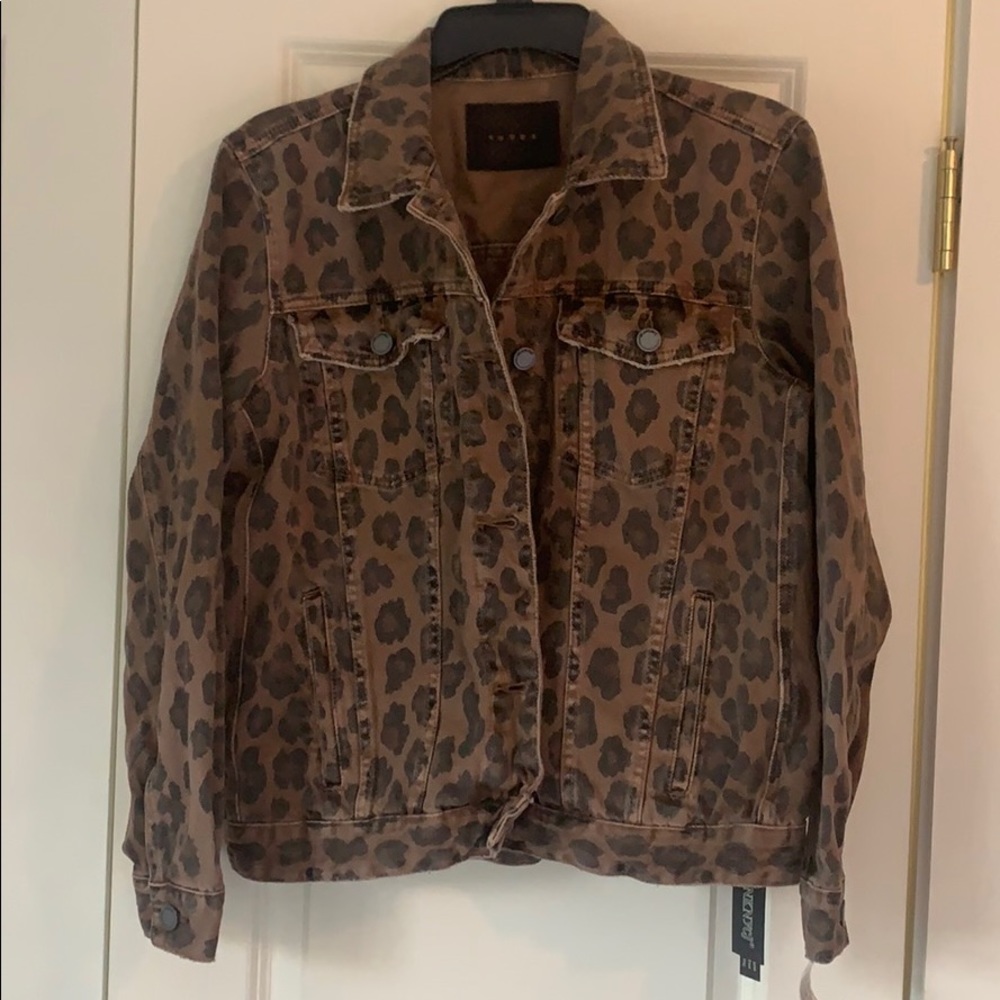 Funky and fun leopard print denim jacket